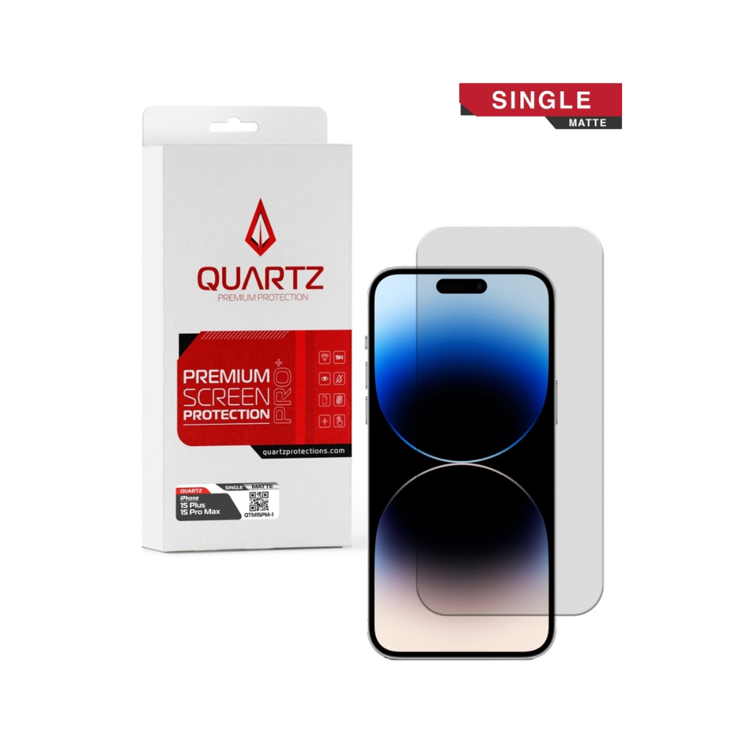 QUARTZ Matte Tempered Glass for iPhone 15 Plus / 15 Pro Max