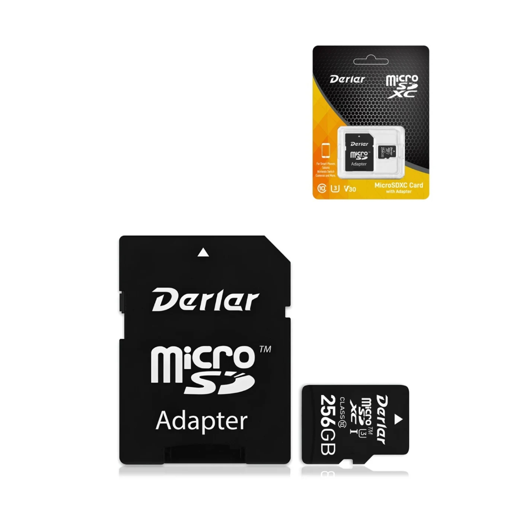 Tarjeta microSD Derlar DL-230 con adaptador - 256 GB (V30/C10)