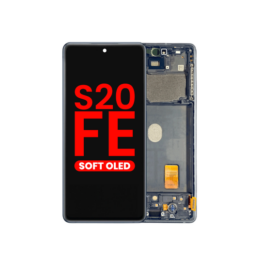 Ensamblaje de pantalla OLED con marco para Galaxy S20 FE (G780) (azul marino nube) (OLED de repuesto)