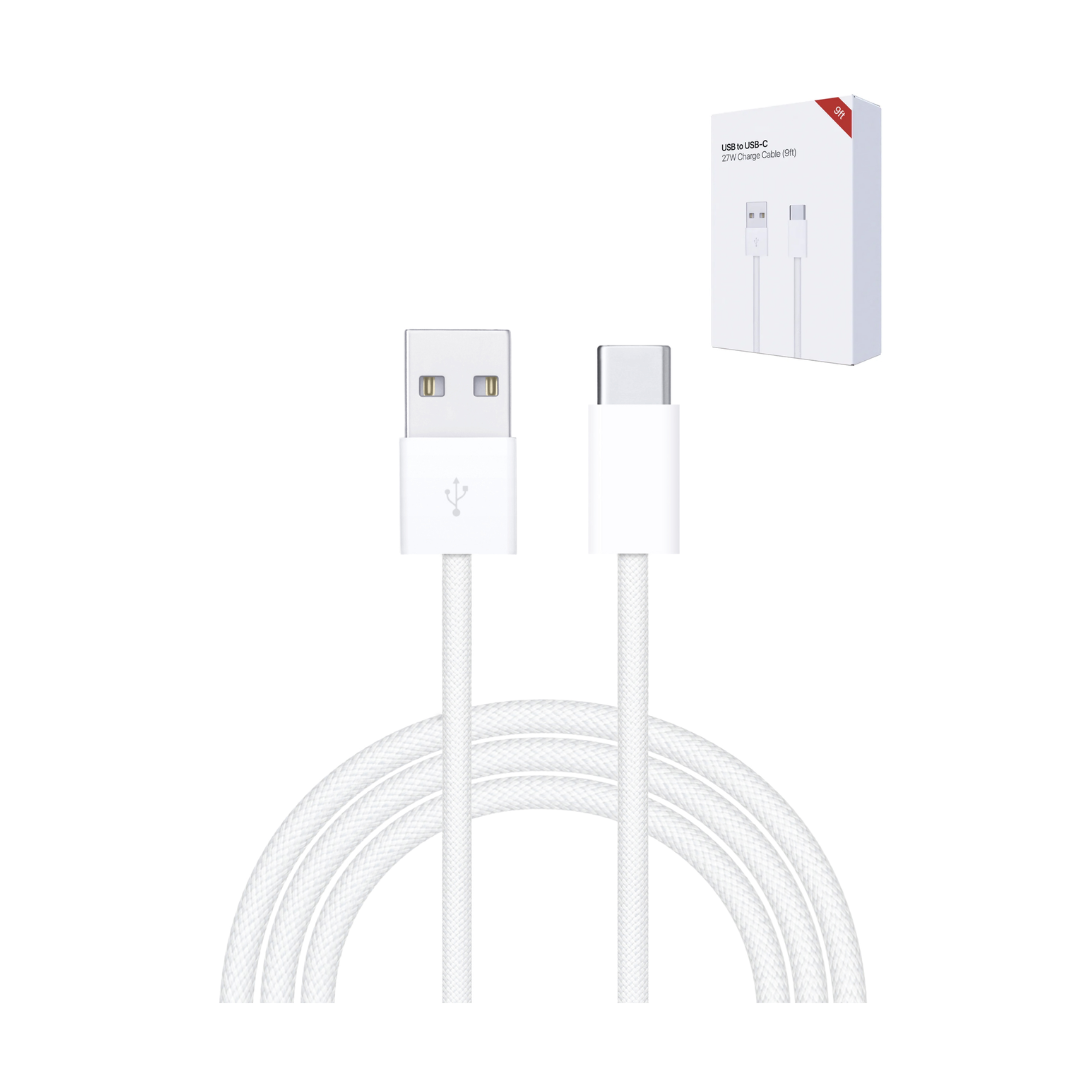 27W USB A-C Fast Charging Data Cable (9ft)