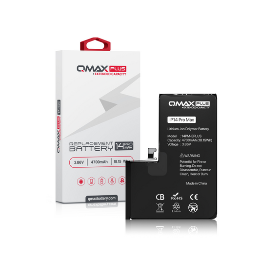 Batería de repuesto de capacidad extendida QMAX Plus para iPhone 14 Pro Max (4700 mAH)