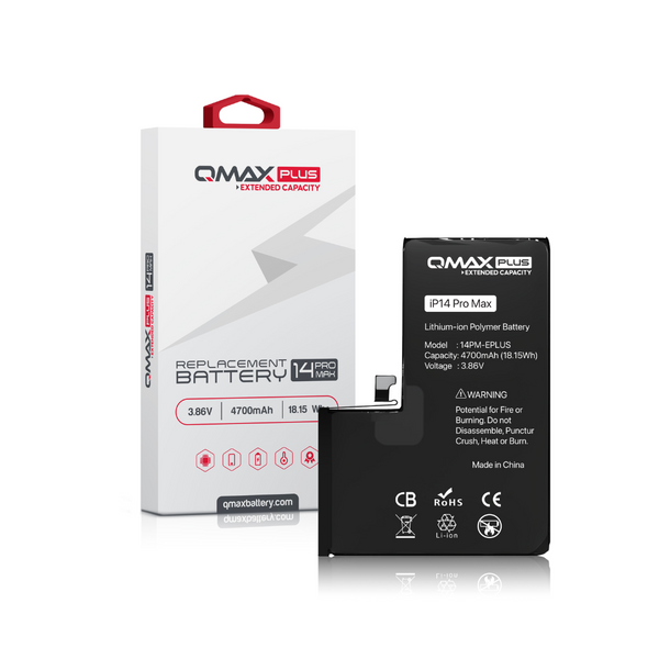 Batería de repuesto de capacidad extendida QMAX Plus para iPhone 14 Pro Max (4700 mAH)