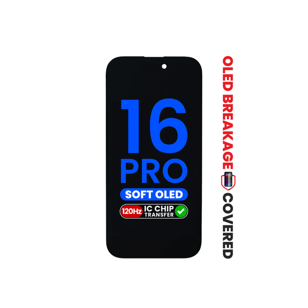 OLED Assembly for iPhone 16 Pro (Aftermarket Soft / QV8 / 120HZ) (IC Transfer Eligible) (Exclusive OLED Breakage Warranty)