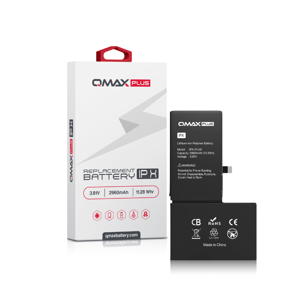 Batería de repuesto QMAX Plus para iPhone X (2960 mAh)