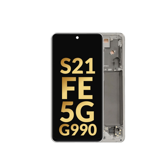 OLED Assembly with Frame for Galaxy S21 FE G990 (WHITE) (Service Pack)