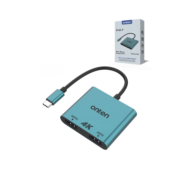 Onten 2in1 USB C HDMI Splitter (2x HDMI)