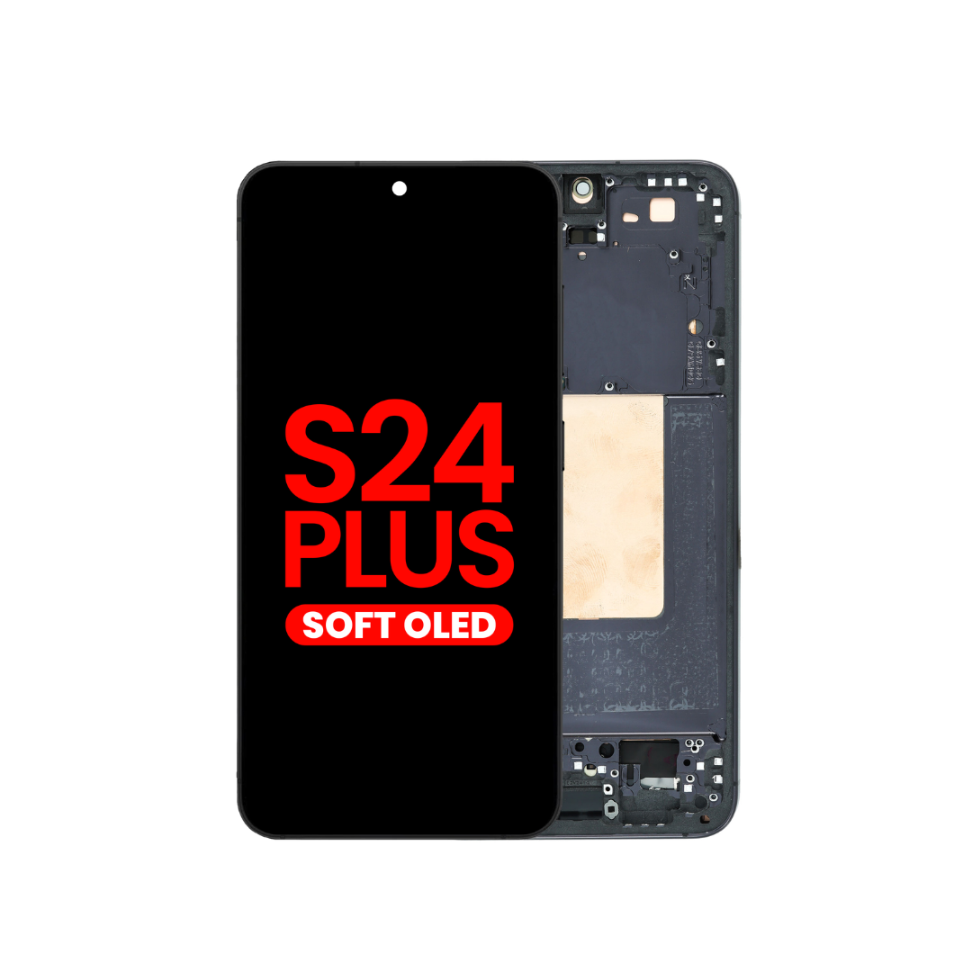 OLED Assembly with Frame for Galaxy S24 Plus (S926) (ONYX BLACK) (Aftermarket OLED)