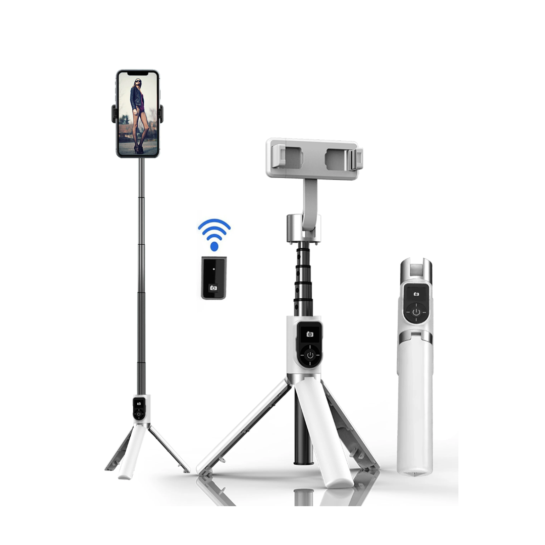P70S Selfie Stick Tripod w/ Lights - WHITE