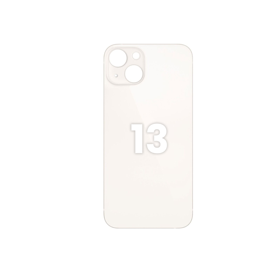 Cristal trasero con orificio para cámara más grande para iPhone 13 (SIN LOGO) (STARLIGHT)