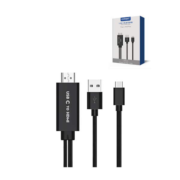 Onten USB-C to HDMI w/ USB Charge Cable 2K@30hz (6ft)
