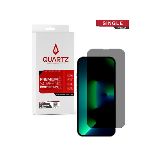 Vidrio templado de privacidad QUARTZ para iPhone 13 Pro Max / 14 Plus (paquete individual)