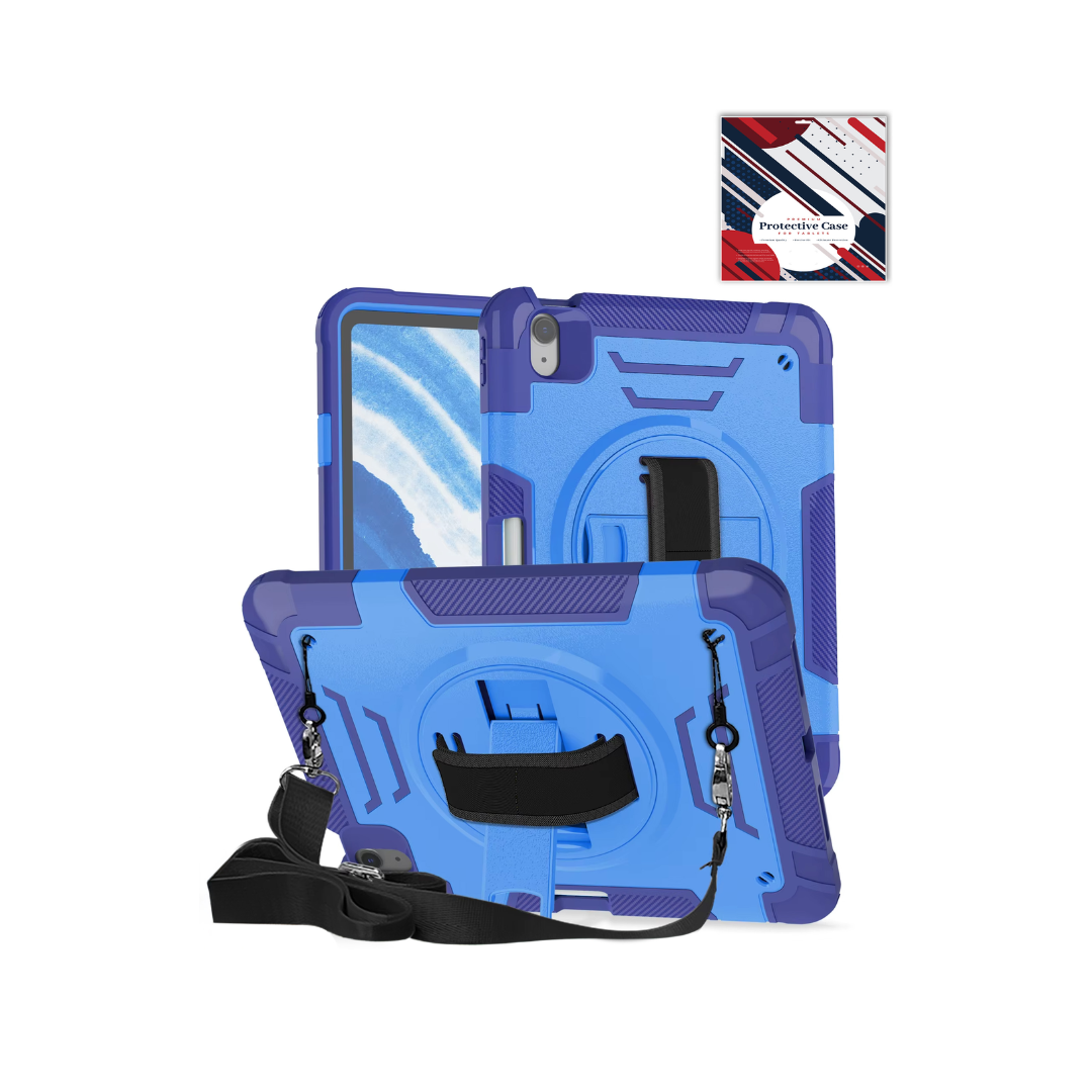 Shockproof Tablet Case with Rotating Hand Strap & Shoulder Strap Kickstand (BLUE) for iPad 10 2022 (10.9