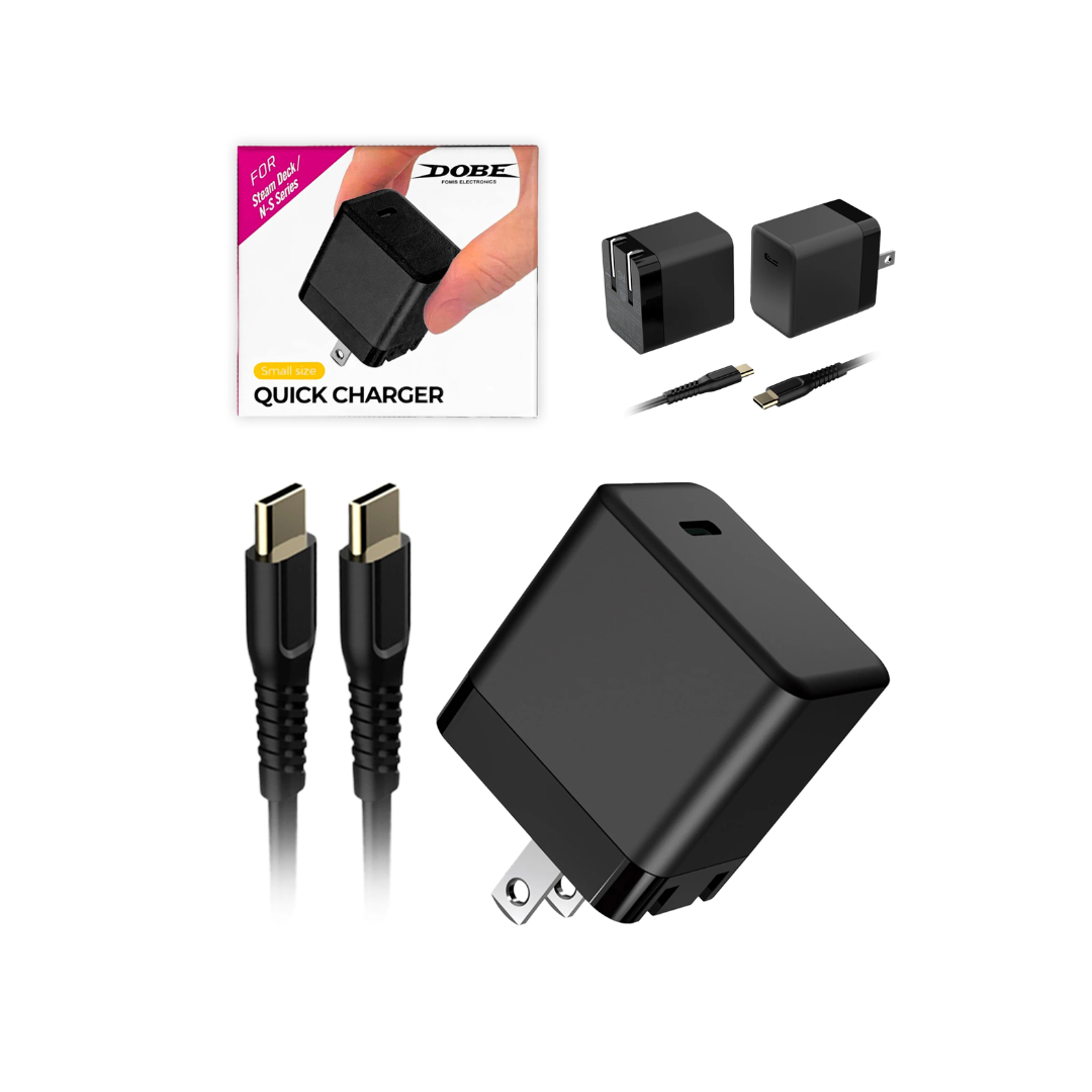 Cargador rápido Dobe GaN de 45 W para Nintendo Switch, Switch Lite y Switch OLED