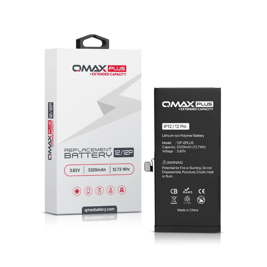 QMAX Plus iPhone 12 / 12 Pro Extended Capacity Replacement Battery (3320 mAh)