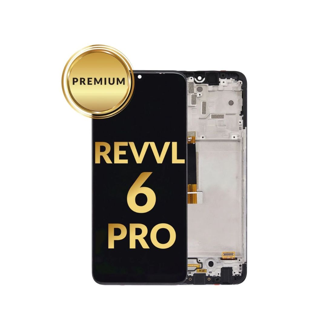 T-Mobile Revvl 6 Pro LCD Assembly w/Frame (BLACK) (Premium/Refurbished)