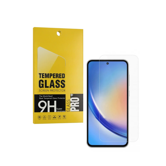 Cristal templado transparente para Galaxy A35 5G 2024 (compatible con fundas / 2.5D / 1 unidad)