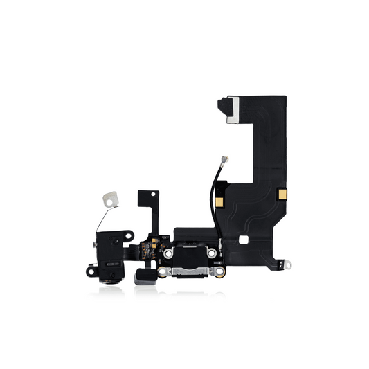 Cable flexible de puerto de carga compatible con iPhone 5 (gris espacial)