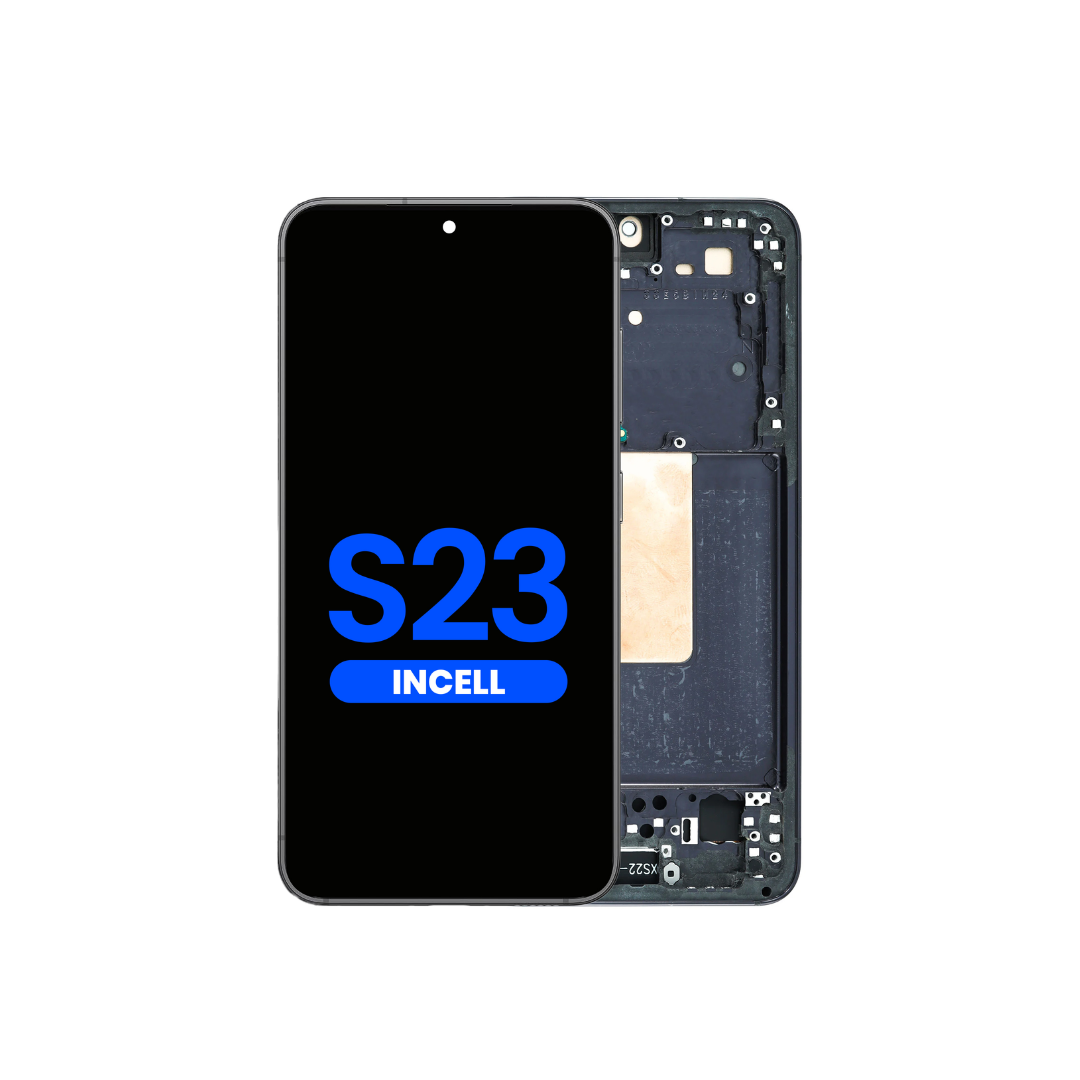 LCD Assembly with Frame for Galaxy S23 (S911) (Phantom Black) (Without Fingerprint) (Aftermarket Incell)
