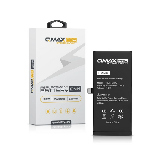 QMAX Pro Extended Capacity Replacement Battery for iPhone 12 Mini (2520 mAH)