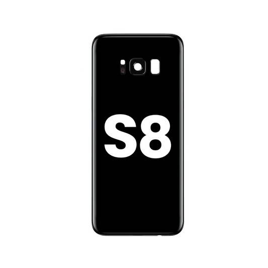 Cristal trasero con lente de cámara y adhesivo para Galaxy S8 (NEGRO)
