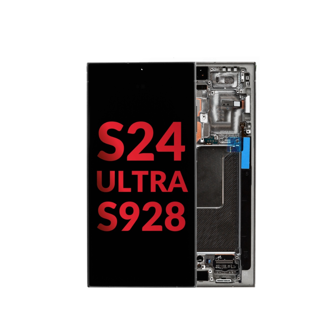 OLED Assembly with Frame for S24 Ultra (S928) (TITANIUM BLACK) (Aftermarket OLED)