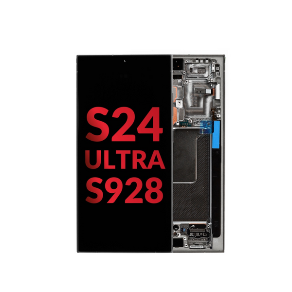 OLED Assembly with Frame for S24 Ultra (S928) (TITANIUM BLACK) (Aftermarket OLED)