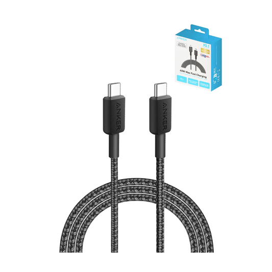 Cable de carga trenzado USB CC Anker (NEGRO) (3 m) (60 W)