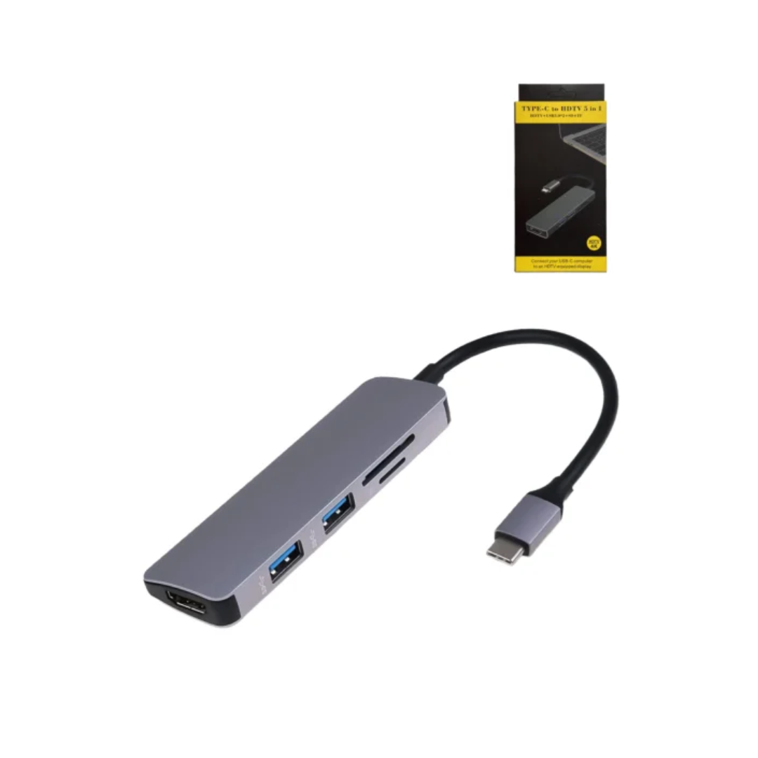 Expansor USB-C (HDMI 4K + USB-C + lector de tarjetas SD/TF)
