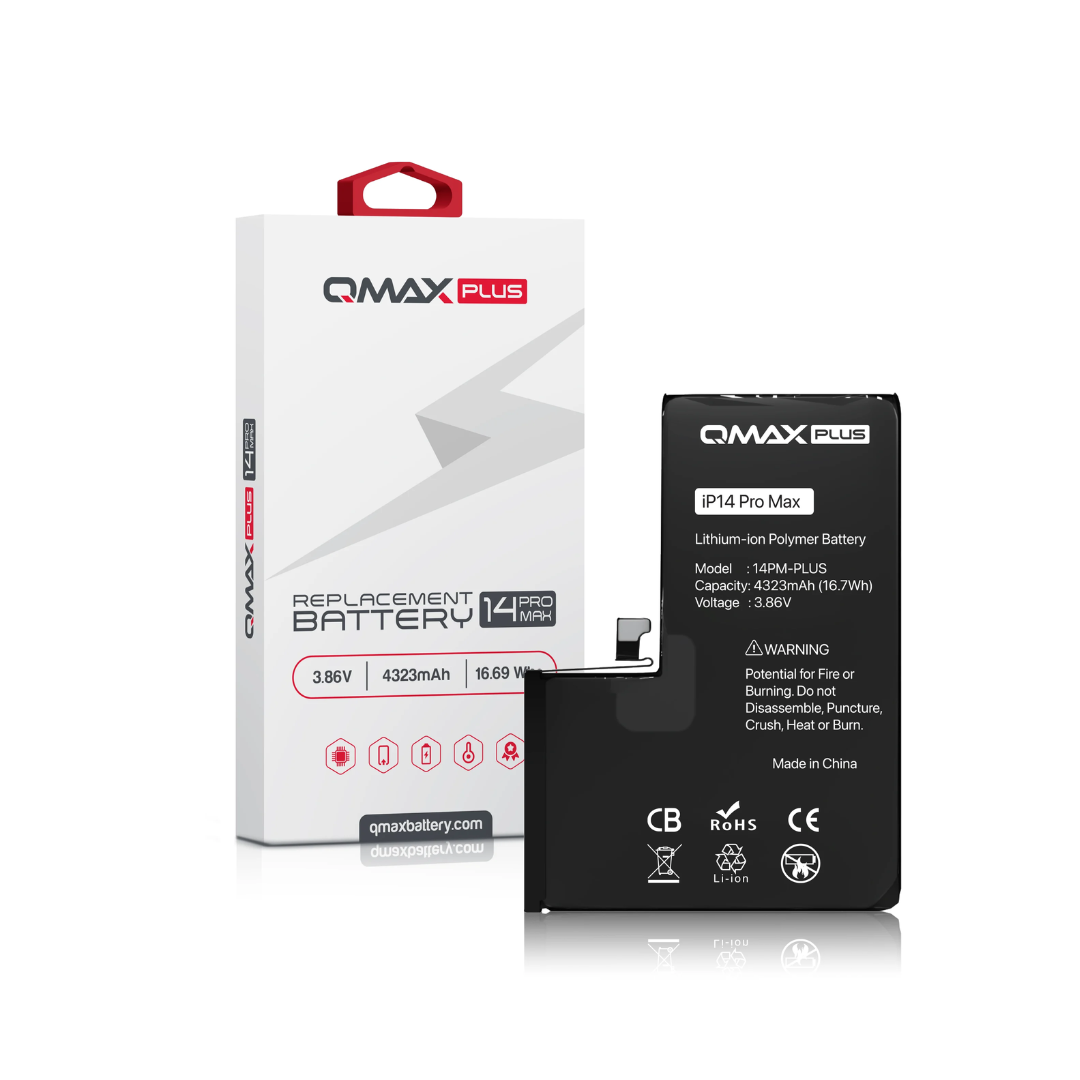 QMAX Plus Replacement Battery for iPhone 14 Pro Max (4323 mAh)