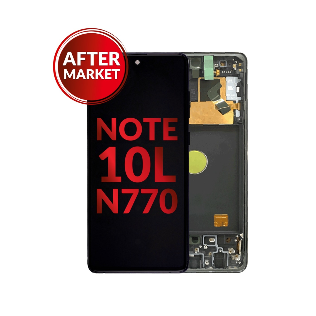 Ensamblaje OLED con marco para Galaxy Note 10 Lite N770 (AURA BLACK) (OLED de repuesto)