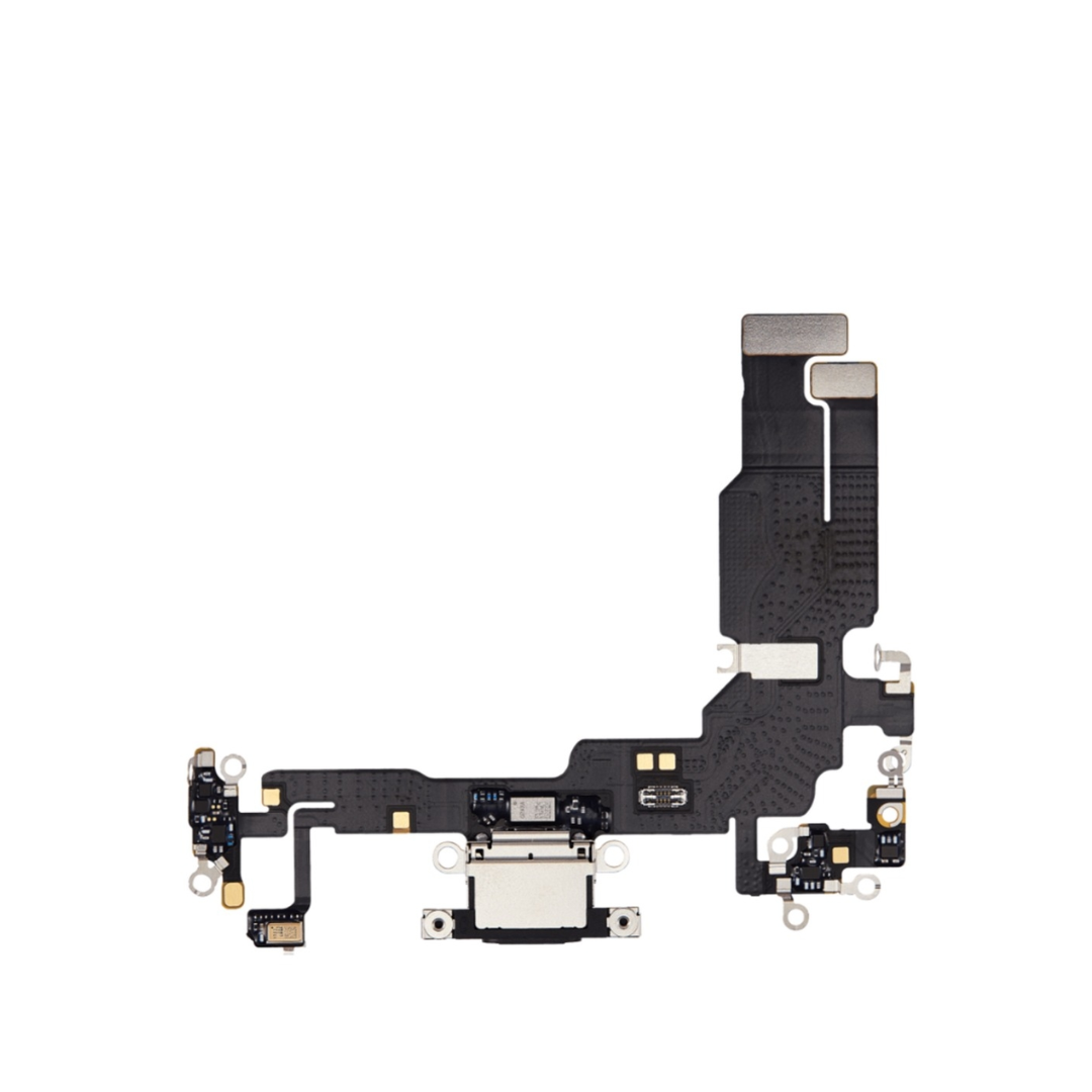 Cable flexible de puerto de carga para iPhone 15 (NEGRO) (Premium)