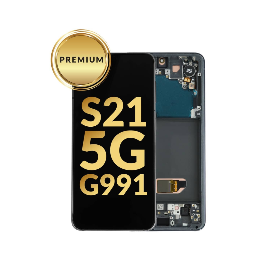 OLED Assembly with Frame for Galaxy S21 (G991) (PHANTOM BLACK) (Premium)