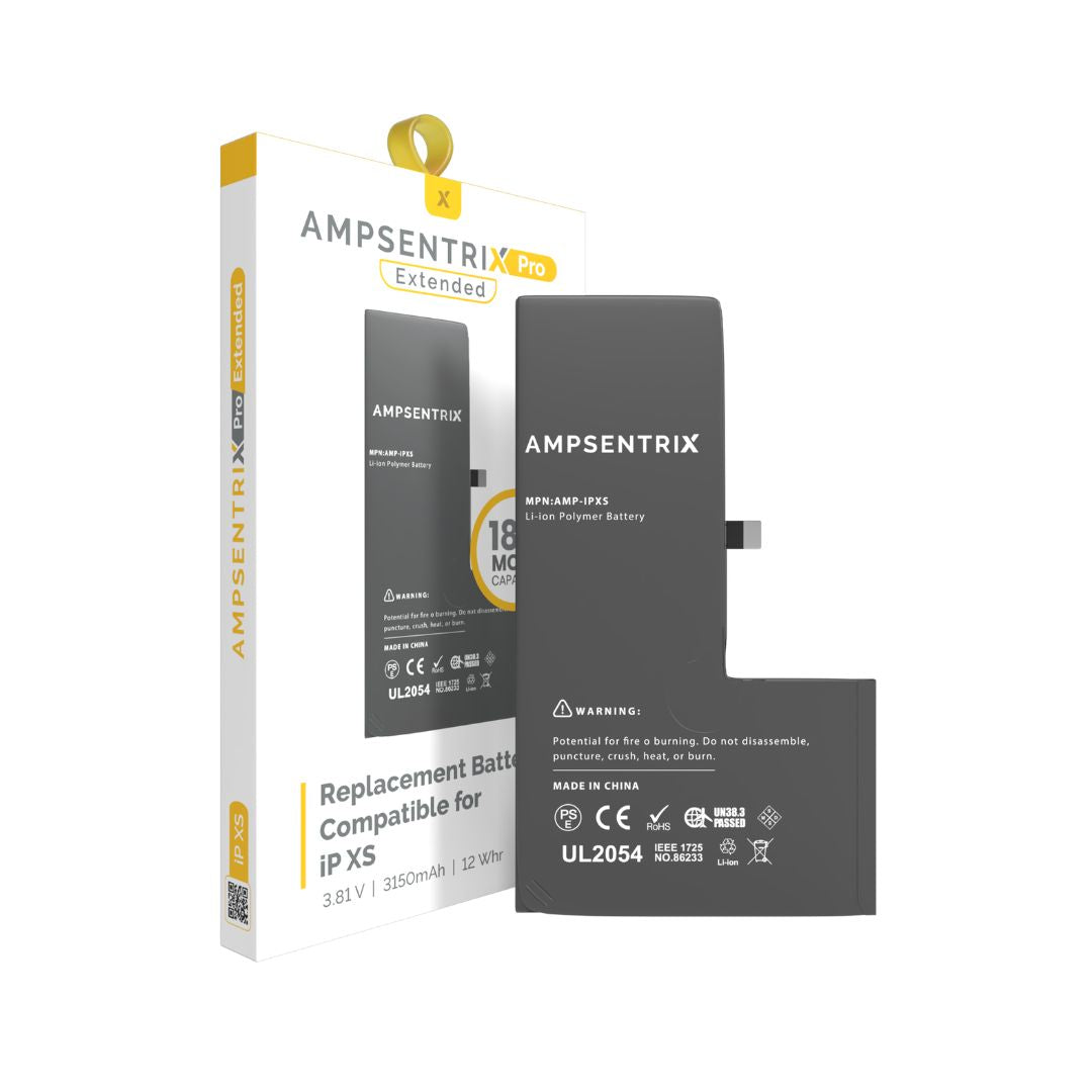 Batería de repuesto de capacidad extendida compatible con iPhone XS (AmpSentrix Pro Extended) 