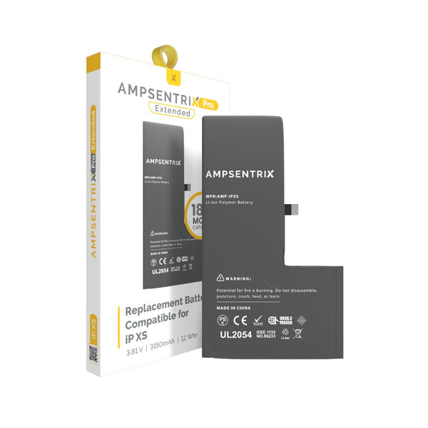 Batería de repuesto de capacidad extendida compatible con iPhone XS (AmpSentrix Pro Extended) 