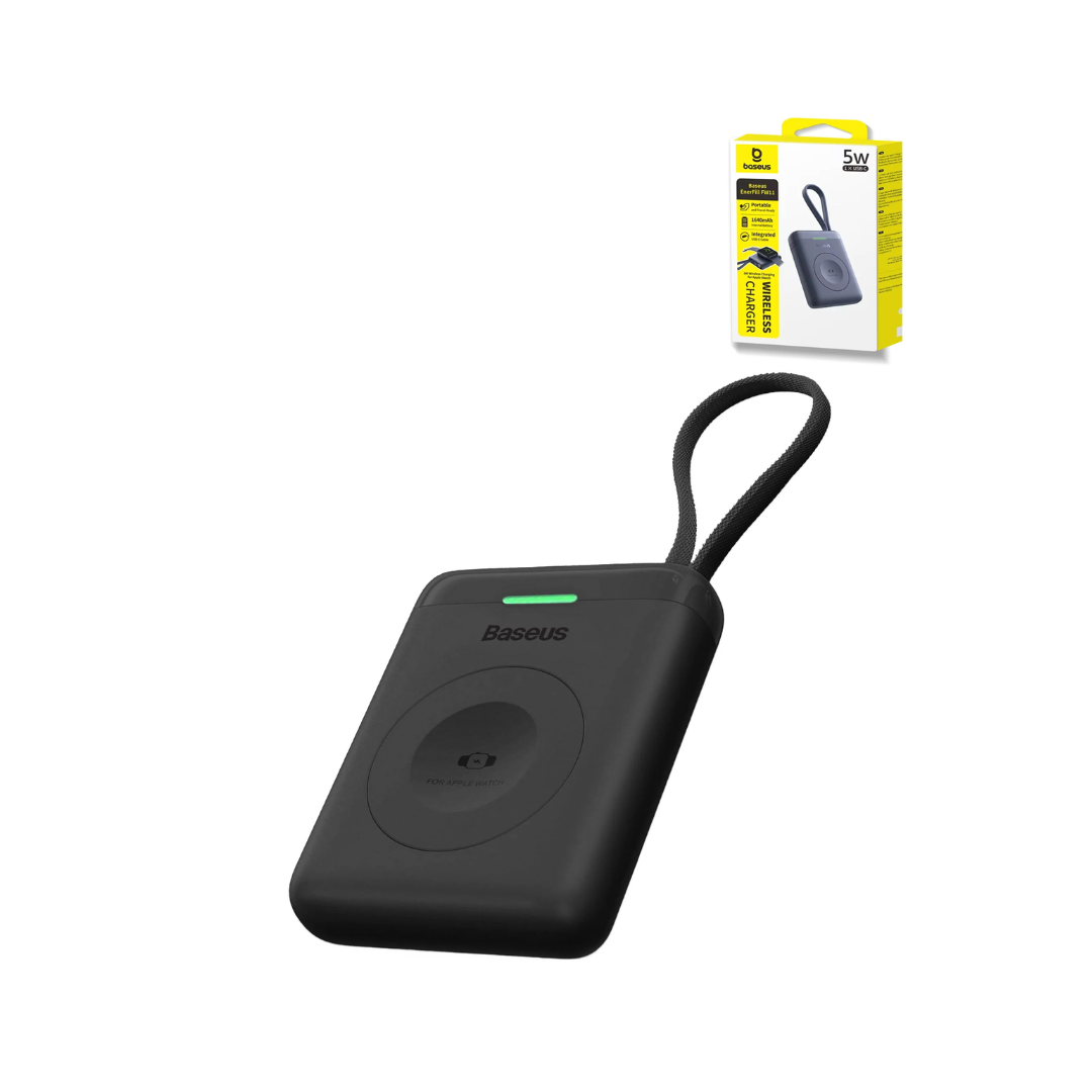BASEUS EnerFill FW11 Portable Wireless Charger with Built-in Cable for Apple Watch (5W) (1640mAh) (BLACK)