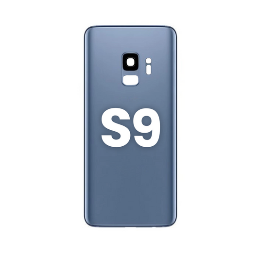 Cristal trasero con lente de cámara y adhesivo para Galaxy S9 (azul coral)