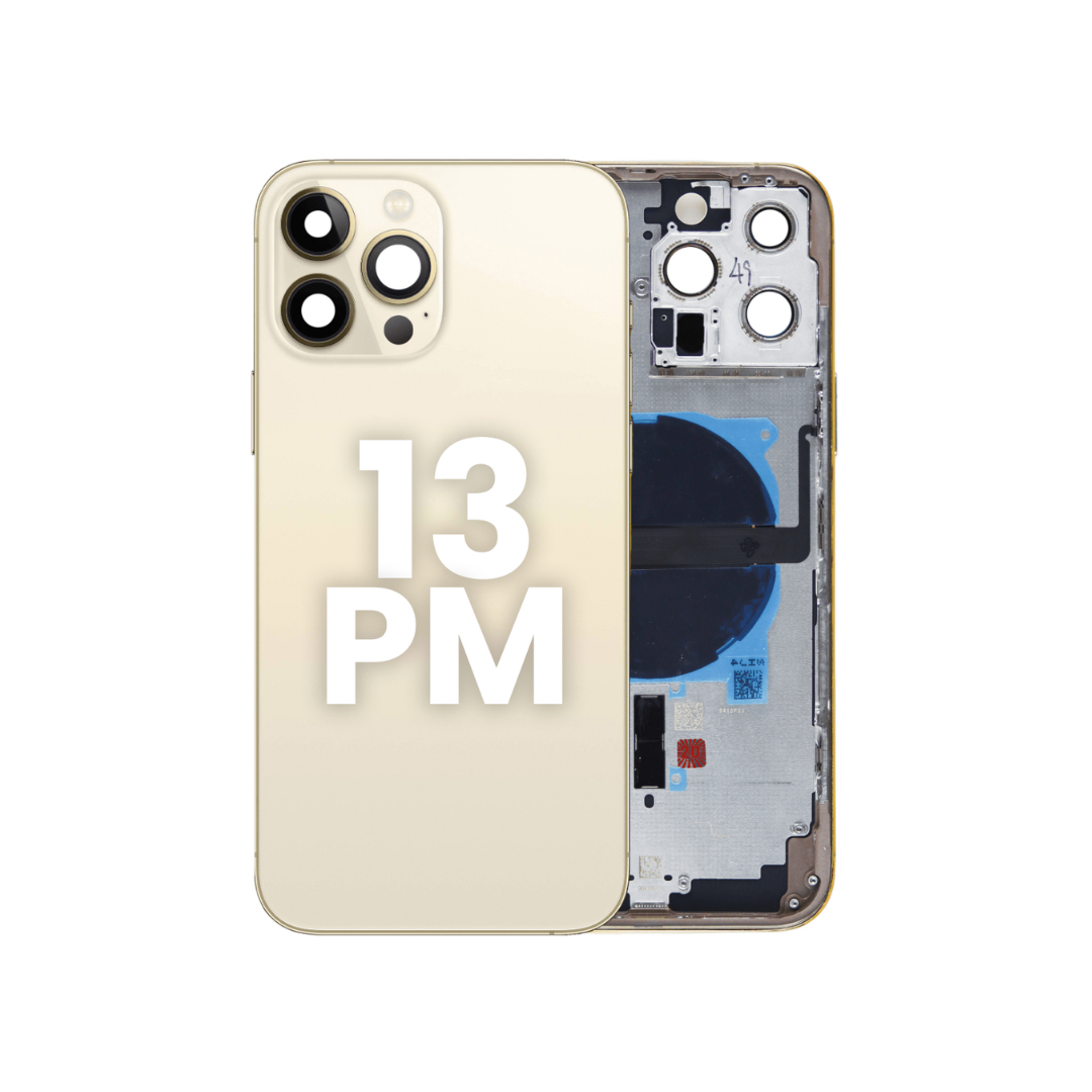 Back Housing Frame with Small Components Pre-Installed for iPhone 13 Pro Max (NO LOGO) (US Version) (GOLD)