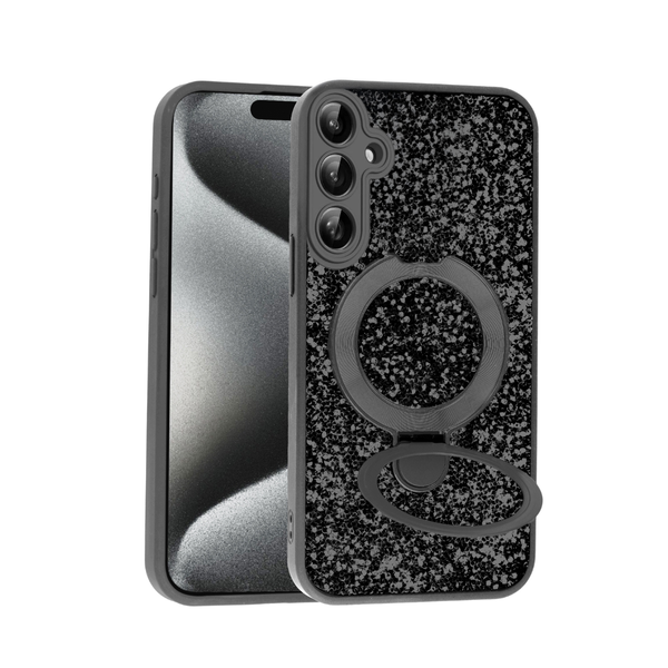 Sparkle Luxury Slim Case with Magnetic Kickstand for Galaxy A17 (BLACK)