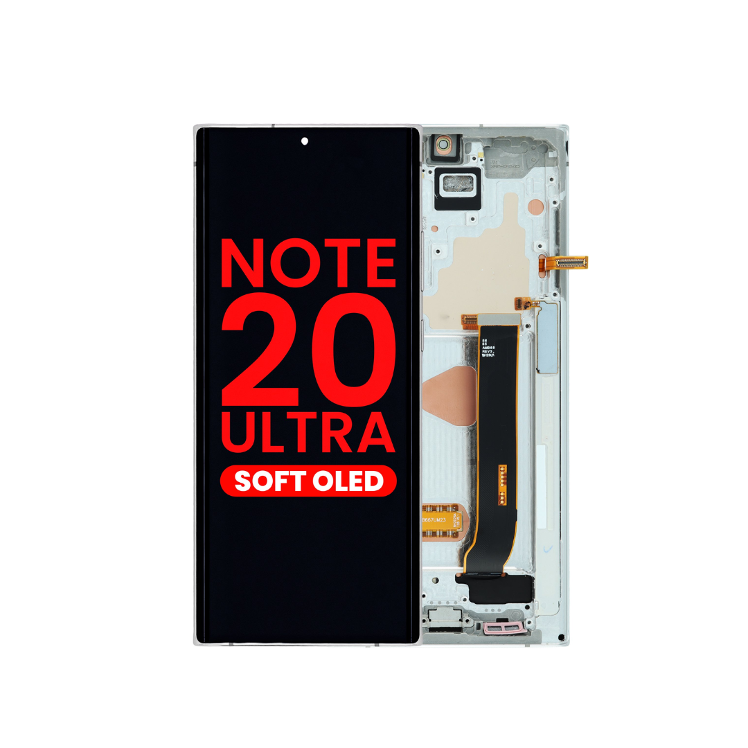 OLED Assembly with Frame for Galaxy Note 20 Ultra N985 / N986 (MYSTIC WHITE) (Aftermarket OLED)