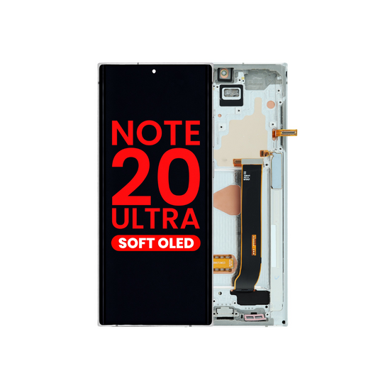 Ensamblaje OLED con marco para Galaxy Note 20 Ultra N985/N986 (BLANCO MÍSTICO) (OLED de repuesto)