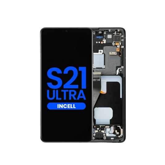 LCD Assembly with Frame for Galaxy S21 Ultra 5G (G998) (PHANTOM BLACK) (Aftermarket INCELL)