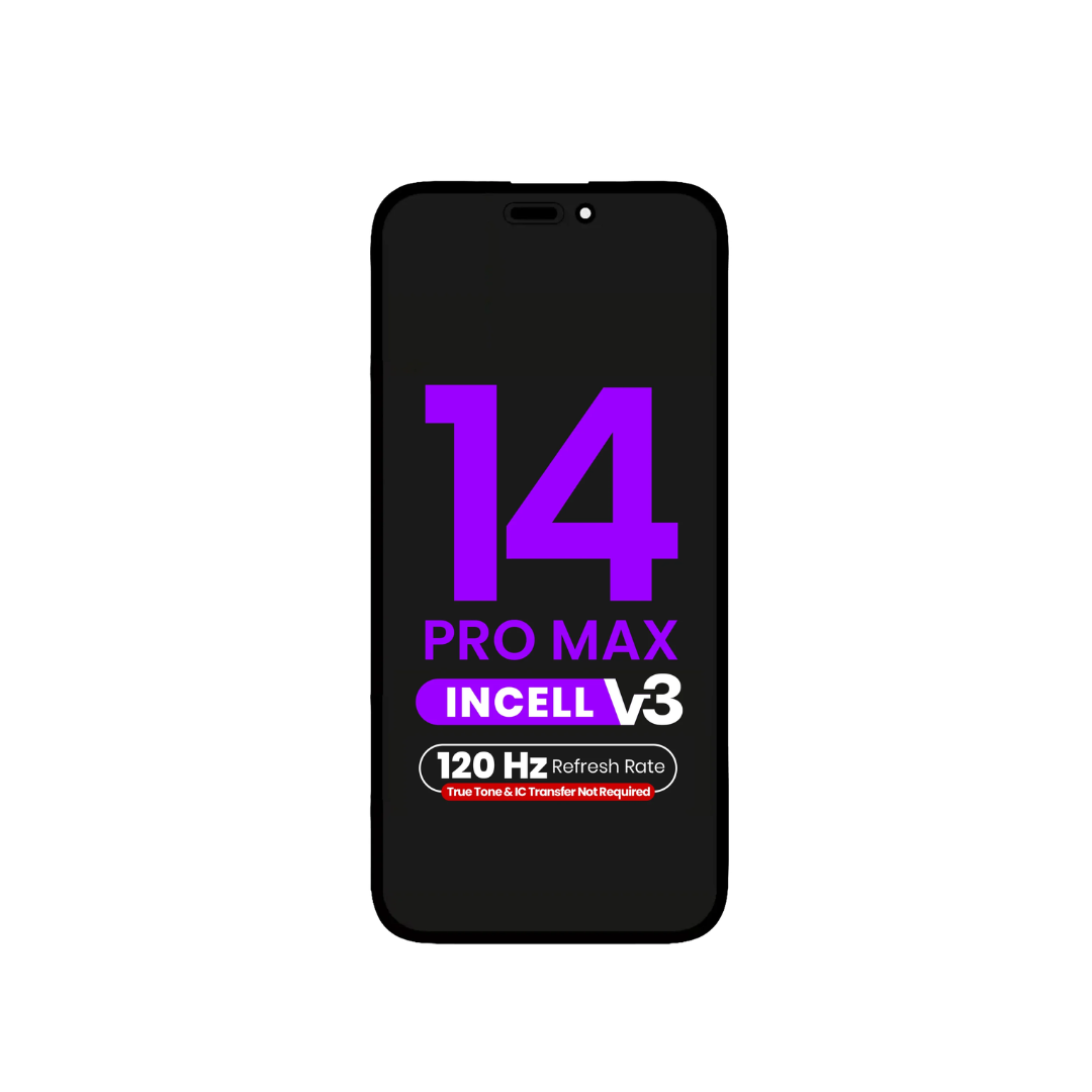 Ensamblaje de pantalla LCD para iPhone 14 Pro Max (NO SE REQUIERE programación True Tone ni transferencia de IC) (Incell de repuesto / QV7 V3 / 120 Hz)