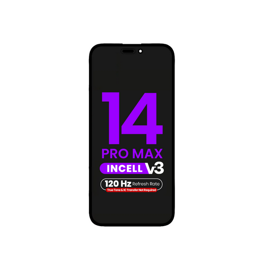 Ensamblaje de pantalla LCD para iPhone 14 Pro Max (NO SE REQUIERE programación True Tone ni transferencia de IC) (Incell de repuesto / QV7 V3 / 120 Hz)