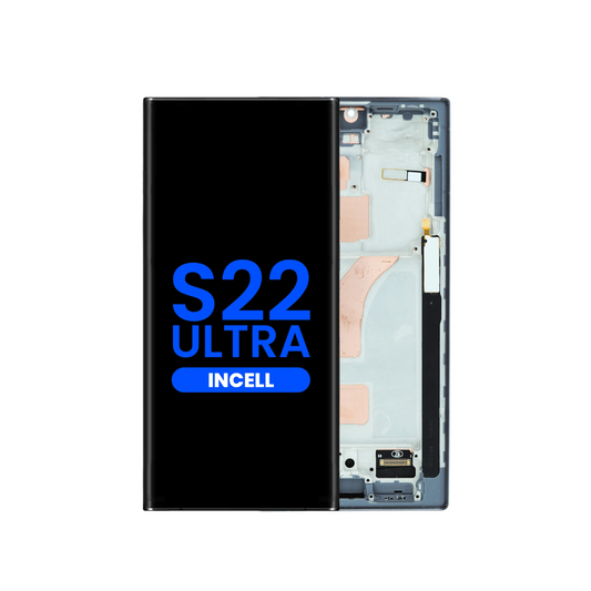 LCD Assembly with Frame for Galaxy S22 Ultra (S908) (PHANTOM BLACK) (Aftermarket INCELL) (Does not support Fingerprint)