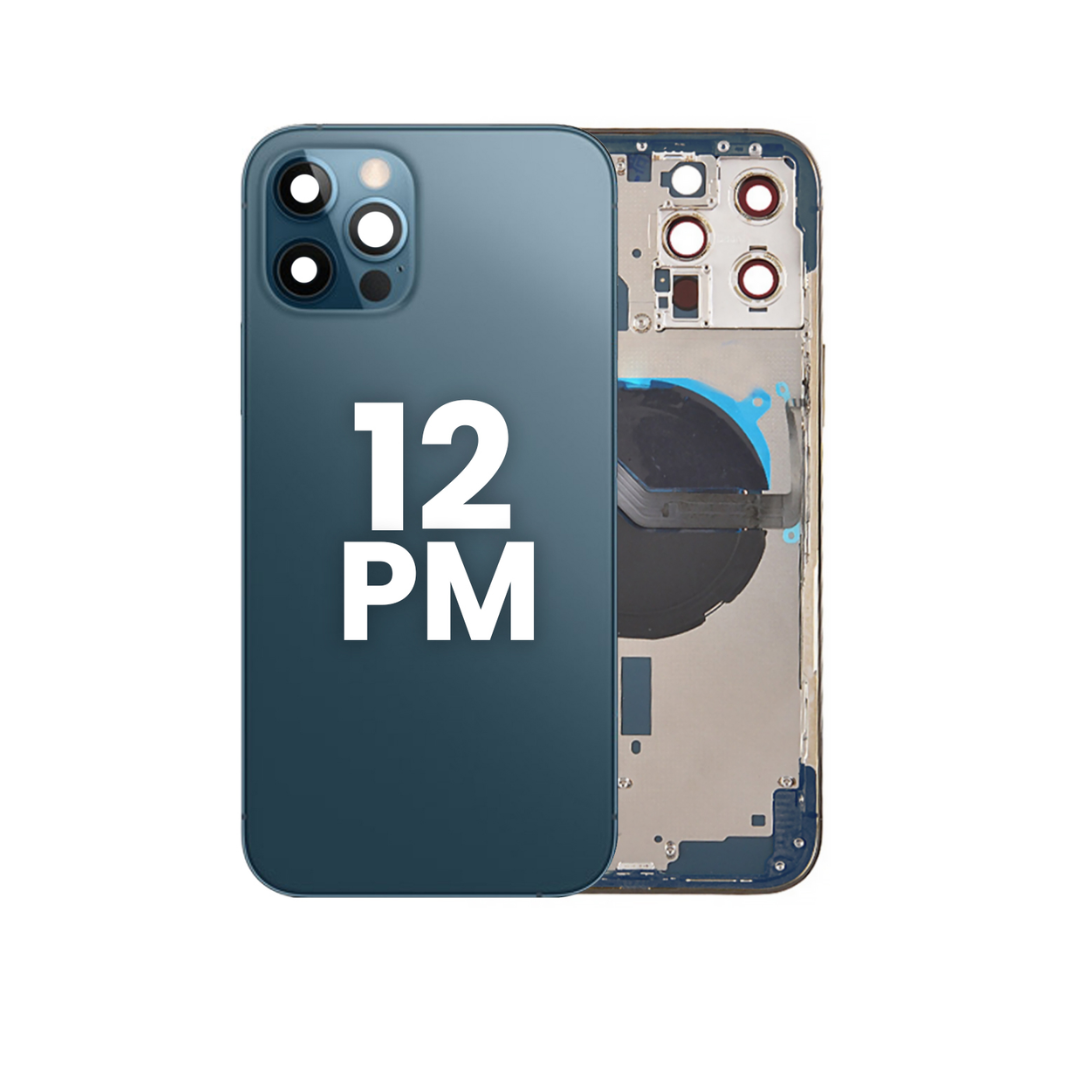 Back Housing Frame with Small Components Pre-Installed for iPhone 12 Pro Max (NO LOGO) (PACIFIC BLUE)