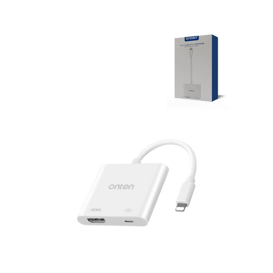 Convertidor Onten 2 en 1 USB L a HDMI + PD (con chip)