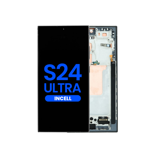 Ensamblaje de LCD con marco para S24 Ultra (S928) (TITANIO NEGRO) (Mercado de accesorios INCELL) (No compatible con huella dactilar)
