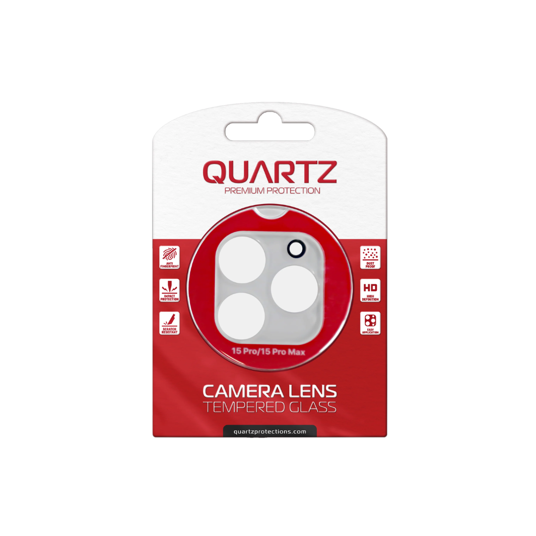 Cristal templado de cuarzo transparente para cámara trasera de iPhone 15 Pro/15 Pro Max