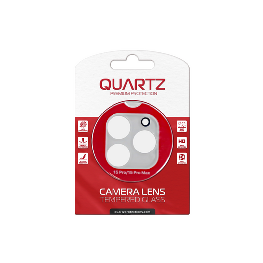 Cristal templado de cuarzo transparente para cámara trasera de iPhone 15 Pro/15 Pro Max