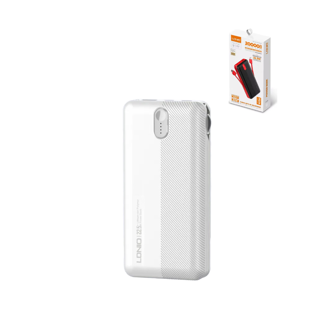 Batería externa LDNIO PQ24 (BLANCO) (20000 mAh / 22,5 W)